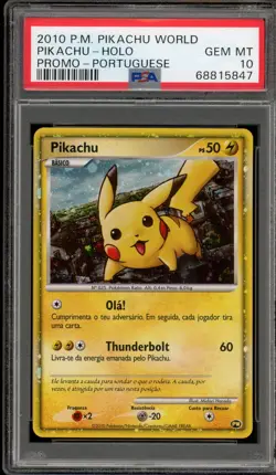 Pokemon Pikachu World Coll. POTUGUESE Holo Promo PSA 10 Gem Mint - Image 1