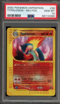 Pokemon Typhlosion Expedition Reverse Holo Rare #28 PSA 10 Gem Mint - Image 1