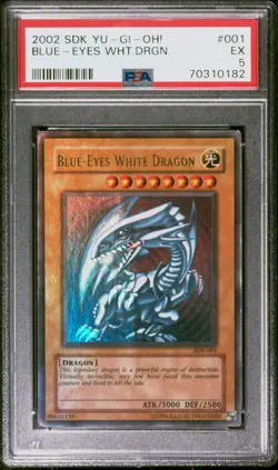 Blue Eyes White Dragon SDK-001 Ultra Rare HEAVY FOIL BLEED Yugioh PSA 5 *182 - Image 1