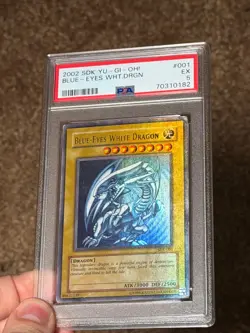 Blue Eyes White Dragon SDK-001 Ultra Rare HEAVY FOIL BLEED Yugioh PSA 5 *182 - Image 4