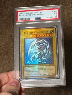 Blue Eyes White Dragon SDK-001 Ultra Rare HEAVY FOIL BLEED Yugioh PSA 5 *182 - Image 5
