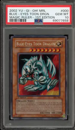 Yu-Gi-Oh! Blue-Eyes Toon Dragon Magic Ruler 1st Ed Secret Rare MRL-000 PSA 10 - Image 1