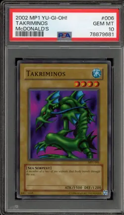 Yu-Gi-Oh! Takriminos 2001 McDonald's Super Rare Promo MP1-006 PSA 10 Gem Mint - Image 1