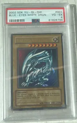 Konami Blue-Eyes White Dragon SDK-001 Ultra Rare Unlimited PSA 4 2002 - Image 1