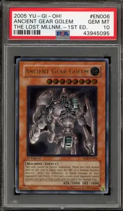 Yu-Gi-Oh! Ancient Gear Golem Lost Mill. 1st Ed Ultimate Rare TLM-EN006 PSA 10 - Image 1