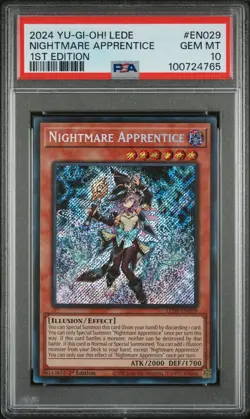 2024 YU-GI-OH! LEDE-LEGACY OF DESTRUCTION 1ST ED NIGHTMARE APPRENTICE PSA 10 - Image 1