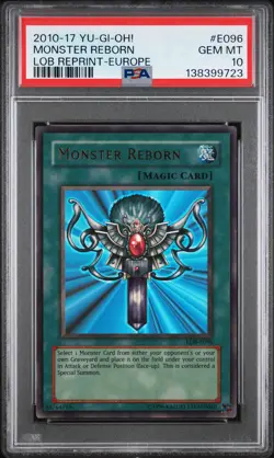 Monster Reborn LOB-E096 Ultra Rare EURO Yugioh PSA 10 *723 - Image 1