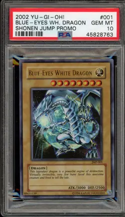 Yu-Gi-Oh! Blue-Eyes White Dragon Shonen Jump Magazine Promo JMP-001 PSA 10 - Image 1