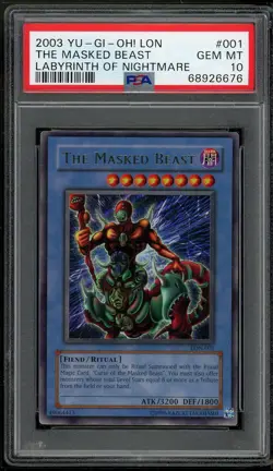 The Masked Beast LON-001 Ultra Rare Unlimited Yugioh PSA 10 *676 - Image 1