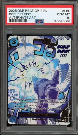 One Piece CCG Boeuf Burst Alternate Art OP12-060 PSA 10 Gem Mint - Image 1