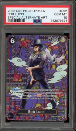 One Piece CCG Rob Lucci OP05 Special Alternate Art OP03-092 PSA 10 Gem Mint - Image 1