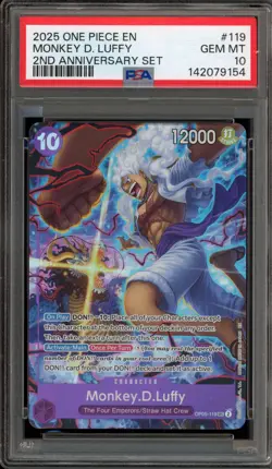 One Piece CCG Monkey.D.Luffy 2nd Anniversary Set OP05-119 PSA 10 Gem Mint - Image 1