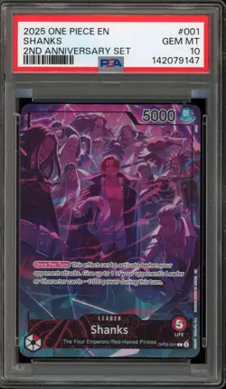 One Piece CCG Shanks 2nd Anniversary Set OP09-001 PSA 10 Gem Mint - Image 1