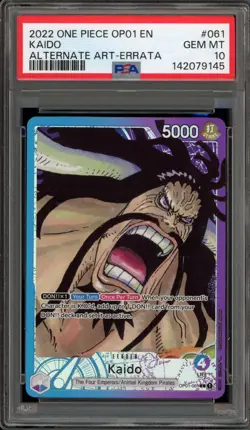 One Piece CCG Kaido Alternate Art Errata OP01-061 PSA 10 Gem Mint - Image 1