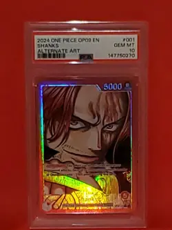 2024 One Piece OP09-001 En Shanks Alt Art PSA 10 - Image 3