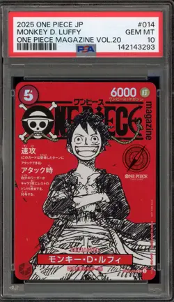 One Piece CCG Monkey.D.Luffy Magazine Vol.20 Japanese ST21-014 PSA 10 Gem Mint - Image 1