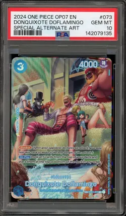 One Piece CCG Donquixote Doflamingo Special Alternate Art OP01-073 PSA 10 - Image 1