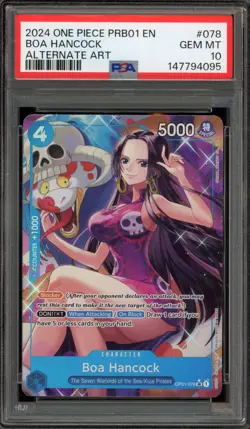 One Piece CCG Boa Hancock PRB01 Alternate Art OP01-078 PSA 10 Gem Mint - Image 1