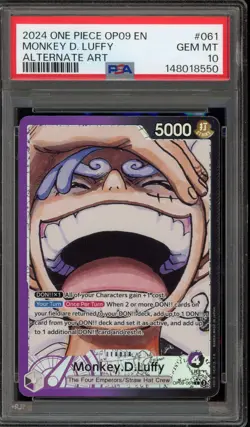 One Piece CCG Monkey.D.Luffy Alternate Art OP09-061 PSA 10 Gem Mint - Image 1