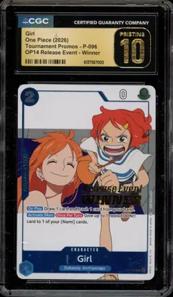 One Piece CCG Girl OP14 Release Event Winner Promo P-096 CGC 10 Pristine - Image 1