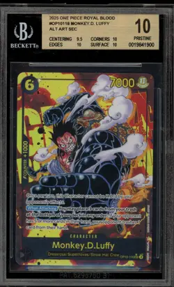 One Piece CCG Monkey.D.Luffy Royal Blood Alternate Art OP10-118 BGS 10 Pristine - Image 1