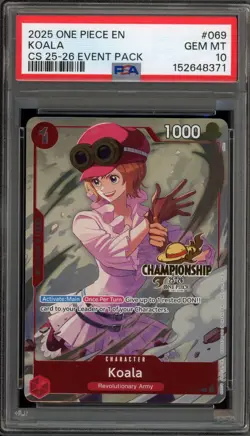 One Piece CCG Koala CS '25-26 Event Pk. P-069 PSA 10 Gem Mint - Image 1