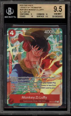 One Piece CCG Monkey.D.Luffy Legacy of the Master Alt Art OP12-015 BGS 9.5 - Image 1