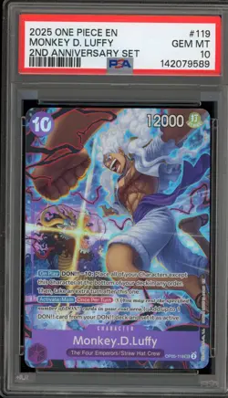 One Piece CCG Monkey.D.Luffy 2nd Anniversary Set OP05-119 PSA 10 Gem Mint - Image 1
