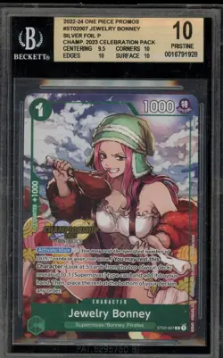 One Piece CCG Jewelry Bonney Championship 2023 Celebration Pk. ST02-007 BGS 10 - Image 1