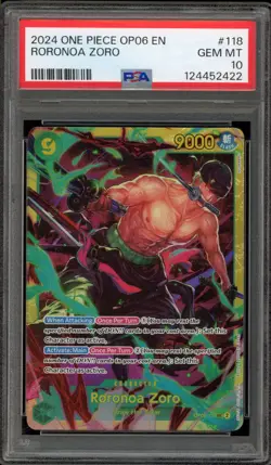 One Piece CCG Roronoa Zoro OP06-118 PSA 10 Gem Mint - Image 1