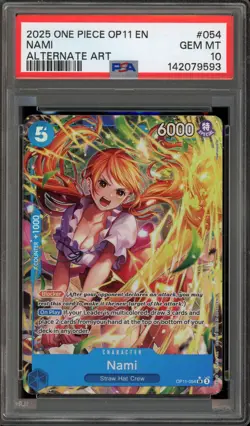 One Piece CCG Nami Alternate Art OP11-054 PSA 10 Gem Mint - Image 1