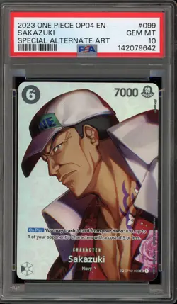 One Piece CCG Sakazuki OP04 Special Alternate Art OP02-099 PSA 10 Gem Mint - Image 1