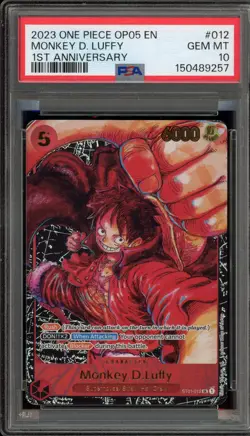 One Piece CCG Monkey.D.Luffy 1st Anniversary ST01-012 PSA 10 Gem Mint - Image 1