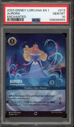 Disney Lorcana Aurora Dreaming Guardian First Chapter Enchanted #213 PSA 10 - Image 1