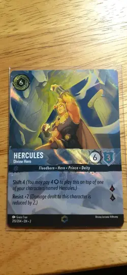Hercules Divine Hero 215/204 Enchanted Holofoil NM+ Disney Lorcana - Image 1