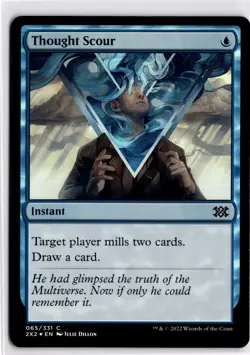 MTG Double Masters 2022 *Foil Thought Scour C 65 NM Actual Scan of Card - Image 1