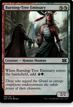 MTG Double Masters 2022 *Foil Burning-Tree Emissary C 189 NM Actual Scan of Car - Image 1