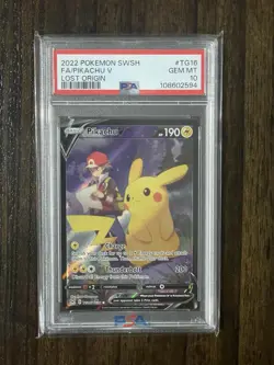 POKEMON PSA 10 2022 SWSH Lost Origin Pikachu V TG16/TG30 Holo *7827 - Image 3