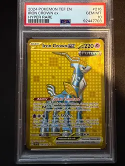 2024 POKEMON TEF EN-TEMPORAL FORCES HYPER RARE #216 IRON CROWN EX PSA 10 - Image 1