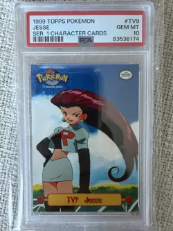 1999 TOPPS POKEMON SER 1 CHARACTER #TV9 JESSE (TEAM ROCKET) PSA GEM MT 10 - Image 1
