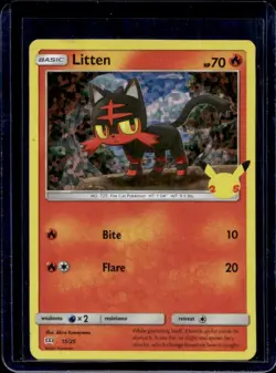 2021 Pokemon McDonald's 25th Anniversary Special Edition Litten Foil #15/25 - Image 1