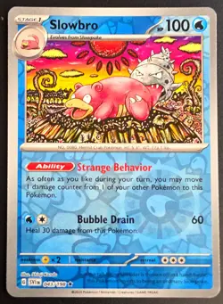SLOWBRO 043/198 RARE SCARLET & VIOLET POKEMON REVERSE HOLO NM Top water sloth 🦥 - Image 1
