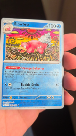 SLOWBRO 043/198 RARE SCARLET & VIOLET POKEMON REVERSE HOLO NM Top water sloth 🦥 - Image 2