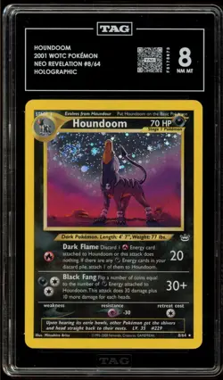 Pokemon Houndoom Neo Revelation Unlimited Holo Rare #8 TAG 8 - Image 1