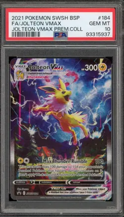 Pokemon Jolteon VMAX Premium Coll. Full Alt Art Promo SWSH184 PSA 10 Gem Mint - Image 1