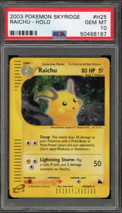 Pokemon Raichu Skyridge Holo Rare #H25 PSA 10 Gem Mint - Image 1