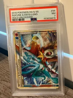 2010 Pokemon HG & SS Suicune & Entei Legend. Holo - Unleashed PSA 7 - Image 1