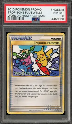 Pokemon Tropical Tidal Wave Flutwelle GERMAN 2010 Worlds Promo HGSS18 PSA 8 - Image 1