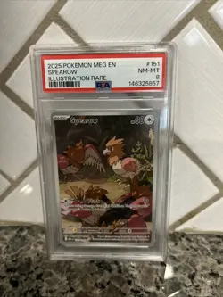 2025 Pokemon Meg en Spearow Illustration Rare 151/132 PSA 8 - Image 1
