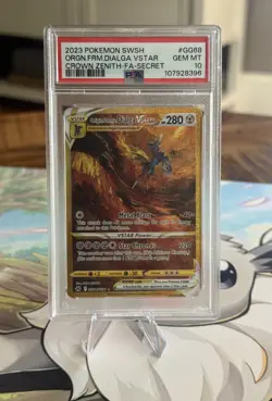 Pokemon Origin Forme Dialga VSTAR Crown Zenith Secret Rare Full Art #GG68 PSA 10 - Image 1